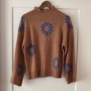 Brown Floral Women's Sweater